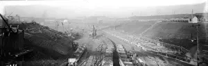 Prints of 1909: The excavation of the main docks at Southampton for the London and South Western Railway. (Photo by Alfred Hind Robinson/A H Robinson/Getty Images) Alfred Hind Robinson (1864-1950) Prints: L&SW Docks