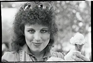 Lucie Arnaz Holding an Ice Cream Cone