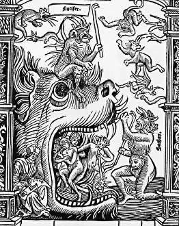Lucifer and his cohorts guarding the mouth of Hell
