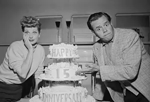 Elopement Prints: Lucille Ball and Desi Arnaz with Anniversary Cake