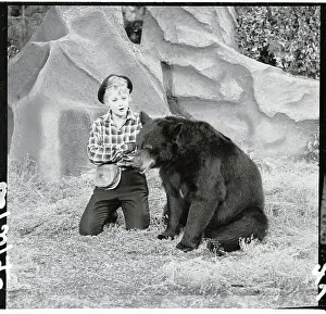 Lucille Ball Sitting with a Bear