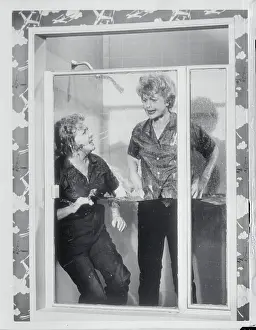 Lucille Ball and Vivian Vance During Shower Caper