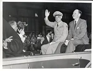 Lucius D. Clay Waving In Parade In Ny