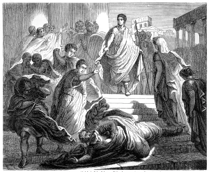 Violence Prints: Lucius Tarquinius Superbus murdered Servius Tullius, 535 BC