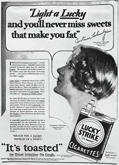 1920s Style Prints: Lucky Cigarette Advertisement