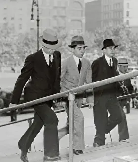 Lucky Luciano Arriving at Supreme Court Between Two Detectives