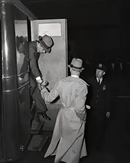 Lucky Luciano Exiting Paddy Wagon