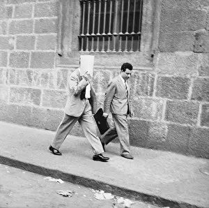 Lucky Luciano and Lawyers Arriving for Trial