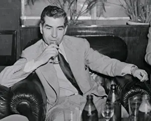 Easy Chair Prints: Lucky Luciano Sipping Wine