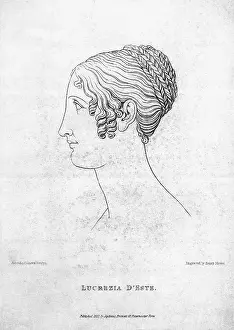 Duchess Prints: Lucrezia Borgia Line Art Portrait