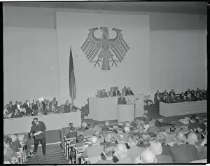 Bundestag Prints: Ludwig Erhard Addressing the West German Bundestag