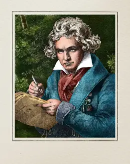 Ludwig van Beethoven german composer and pianist illustration