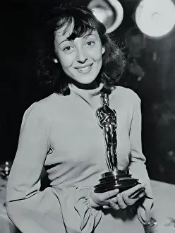 Luise Rainer Holding an Academy Award