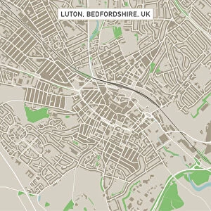 Aerial View Collection: Luton Bedfordshire UK City Street Map