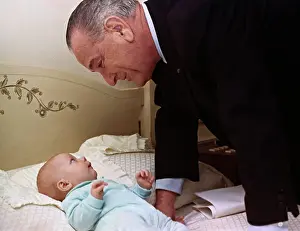 Lyndon B. Johnson with Grandson