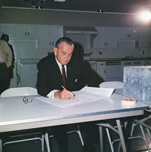 Johnson City Prints: Lyndon B. Johnson Marking His Ballot