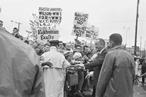 Sacramento Prints: Lyndon Baines Johnson Greeting Supporters in Rally