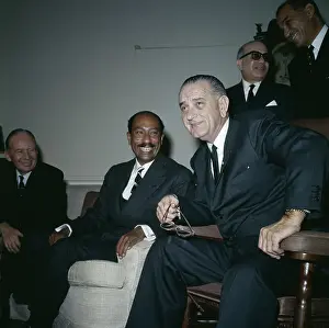 Lyndon Johnson with Anwar El-Sadat