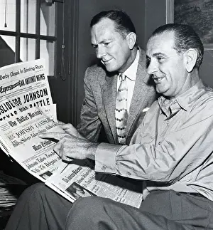 Delegation Prints: Lyndon Johnson and Brother Read Newspapers