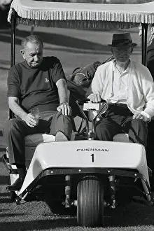 Lyndon Johnson and Dwight Eisenhower Riding in Golf Cart