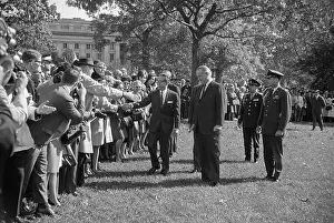 Lyndon Johnson and Gustavo Diaz Ordaz Greeting Well-Wishers