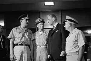 Johns Prints: Lyndon Johnson with John McCain Jr and Other Officials