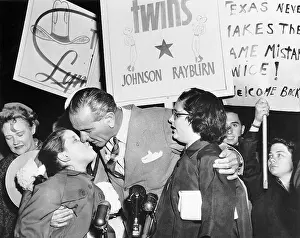 Nomination Prints: Lyndon Johnson Kisses Daughters