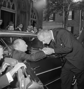 Winchester Prints: Lyndon Johnson Kissing Hand of Harry Byrd