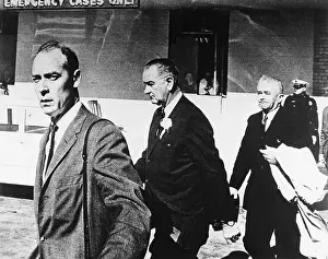 Lyndon Johnson Leaving Hospital After Kennedy's Death