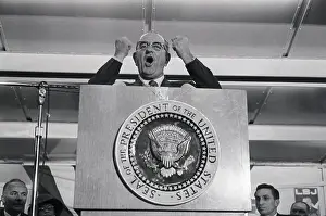 Lyndon Johnson Making Forceful Gesture