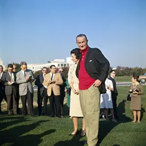 Lyndon Johnson Posing with Wife