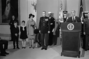 Lyndon Johnson Presenting Medal of Honor to Marine