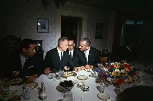 Glassboro Prints: Lyndon Johnson Speaking with Aleksei Kosygin