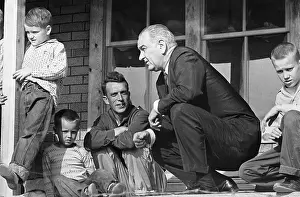 Kentucky Prints: Lyndon Johnson Talks To Man W/ His Boys