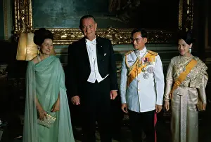 Bangkok Prints: Lyndon and Lady Bird Johnson with Thailand's Royalty