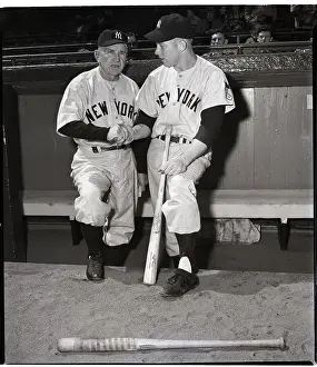 Hospitality Prints: M. Mantle Snaking Casey Stengel'S Hand