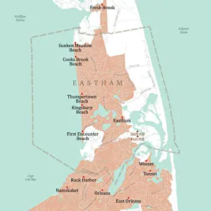 Barnstable Prints: MA Barnstable Eastham Vector Road Map