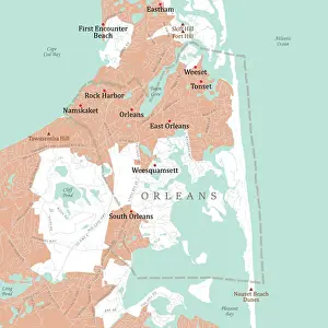 Barnstable Prints: MA Barnstable Orleans Vector Road Map