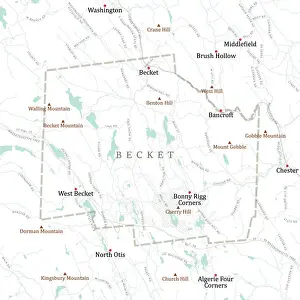 Chester Prints: MA Berkshire Becket Vector Road Map
