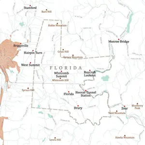 Berkshire Prints: MA Berkshire Florida Vector Road Map