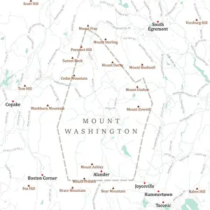 Berkshire Prints: MA Berkshire Mount Washington Vector Road Map