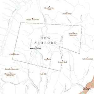 Berkshire Prints: MA Berkshire New Ashford Vector Road Map