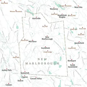 Canaan Valley Prints: MA Berkshire New Marlborough Vector Road Map