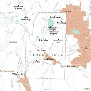 MA Berkshire Stockbridge Vector Road Map