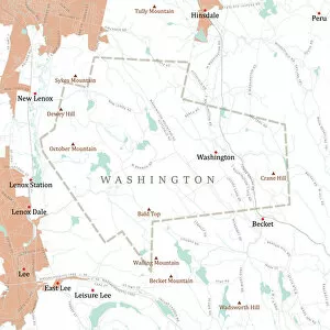 Washington Collection: MA Berkshire Washington Vector Road Map