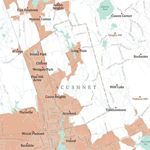 MA Bristol Acushnet Vector Road Map