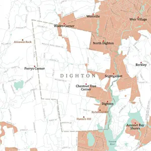 MA Bristol Digthon Vector Road Map