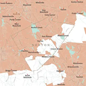 Bristol Prints: MA Bristol Norton Vector Road Map