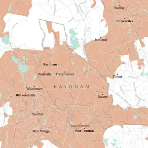 MA Bristol Raynham Vector Road Map