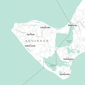 Dukes Prints: MA Dukes Aquinnah Vector Road Map
